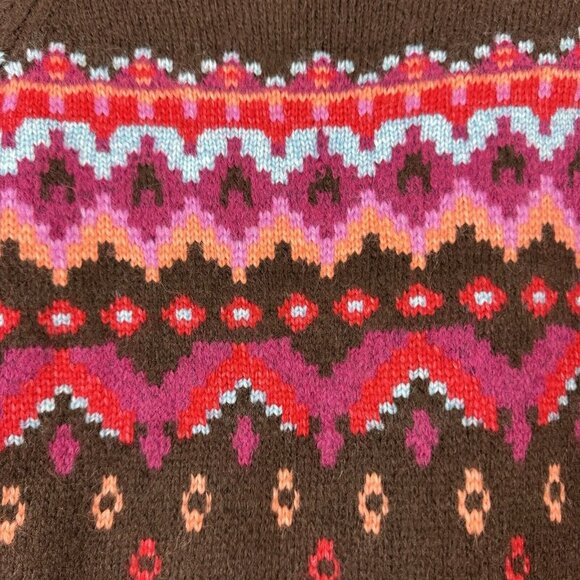 NWT Lou & Grey Fair Isle Pullover Mock Neck Sweater Brown Womens Size Small S - Picture 8 of 13